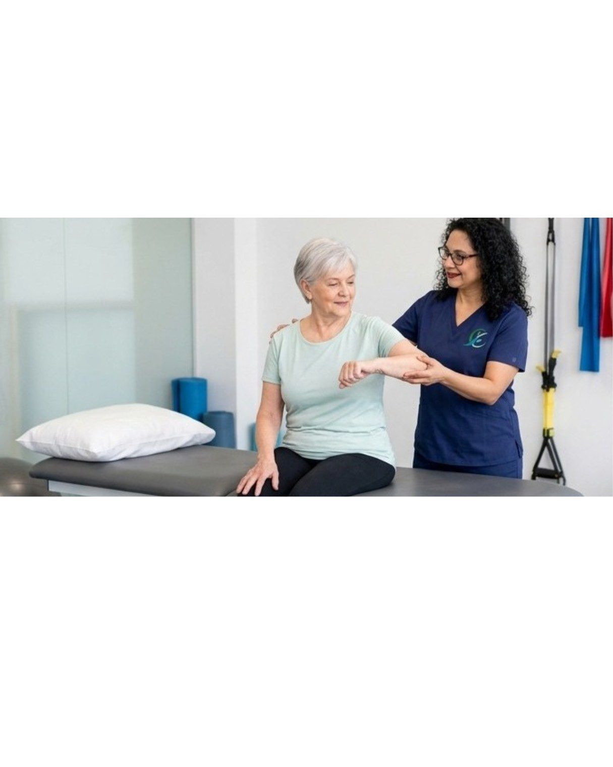 Physiotherapist treating a patient with shoulder pain in Oakville