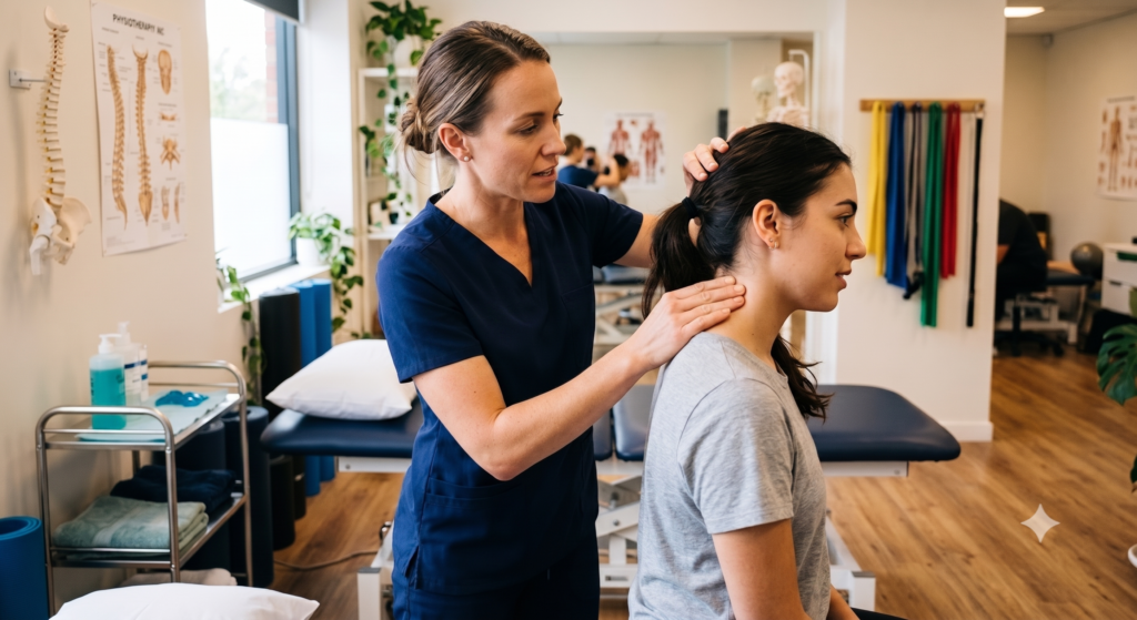 Neck pain physiotherapy assessment in Oakville
